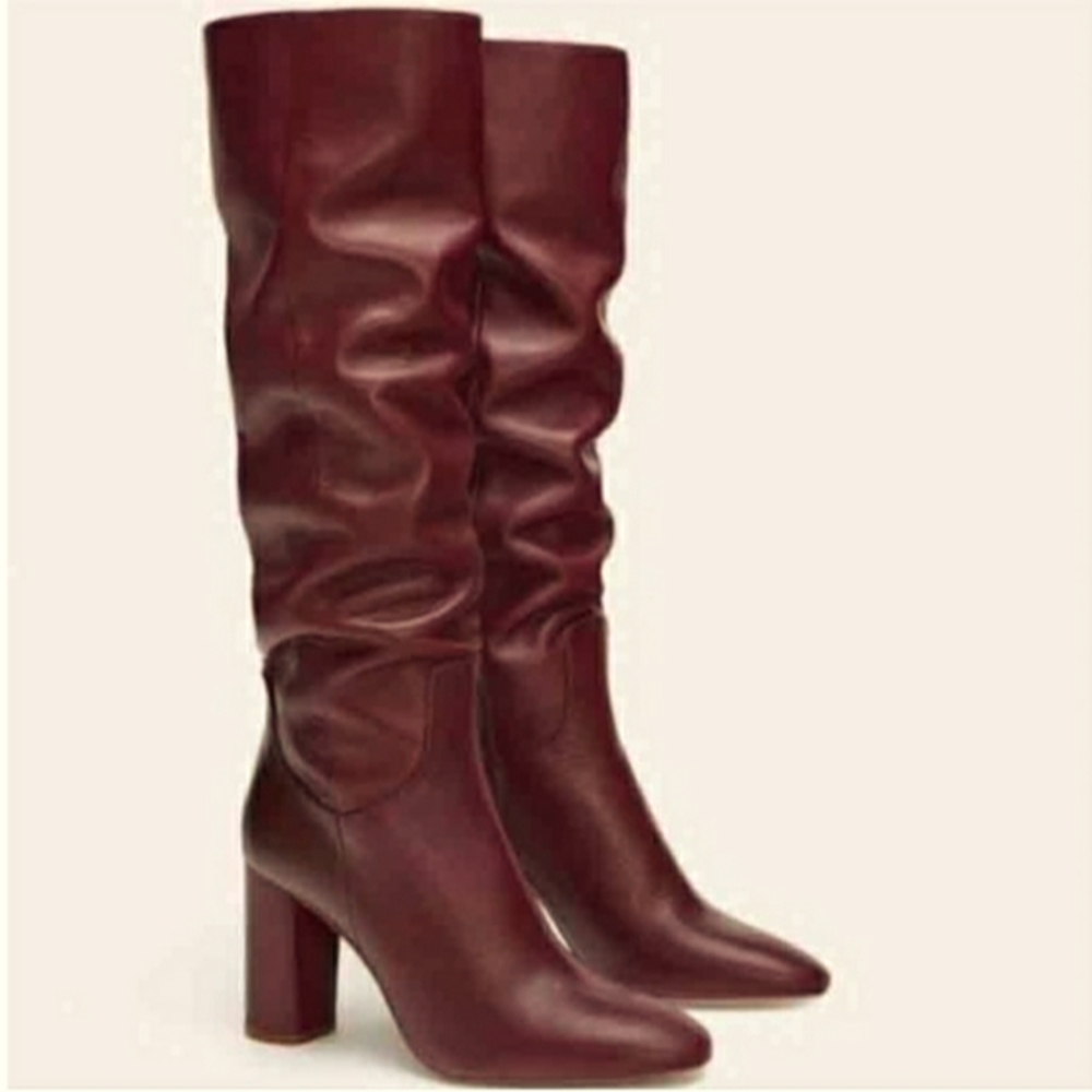 Zara boots burgundy size 41